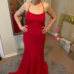 Red elegant cocktail, party, formal event dress